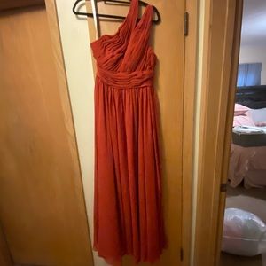 Floor length Rust colored dress